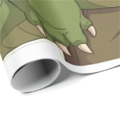 Cute Dino Friend Anime Boy - Green Dinosaur Cadeaupapier (Rol Hoek)