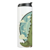 Cute Dino Friend Anime Boy - Green Dinosaur Thermosbeker (Gedraaid links)