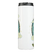 Cute Dino Friend Anime Boy - Green Dinosaur Thermosbeker (Achterkant)