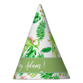 Cute dino in de tropische tuinmantel feesthoedjes (Rechts)
