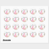 Cute dino kroonballonflora ronde sticker (Vel)