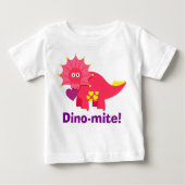 Cute Dino-mite! Rode en Paarse dinosaurus met hart (Voorkant)