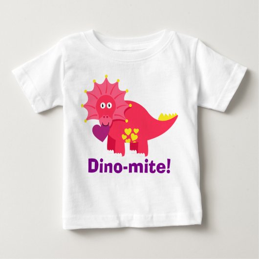 Cute Dino-mite! Rode en Paarse dinosaurus met hart (Voorkant)