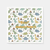 Cute Dino Pattern Customizable Paper Napkins Servet (Voorkant)