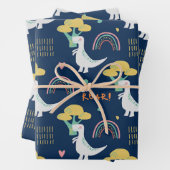 Cute Dino Pattern Inpakpapier Vel (In situ)