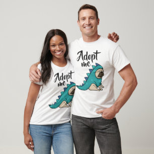 Cute Dino Pug Puppy Adopt T-shirt