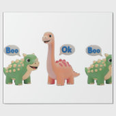Cute Dino surprise Wrapping Paper Cadeaupapier (Vlak)