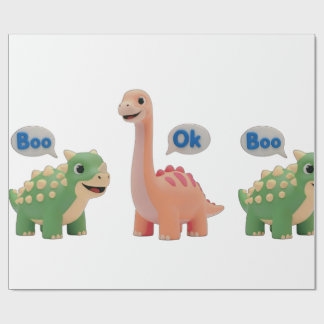 Cute Dino surprise Wrapping Paper Cadeaupapier