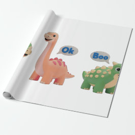 Cute Dino surprise Wrapping Paper Cadeaupapier