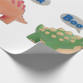 Cute Dino surprise Wrapping Paper Cadeaupapier (Hoek)