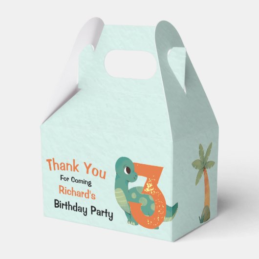 Cute Dino ThUnited Kind Birthday Party Bedankdoosjes (Voorkant Zijde)