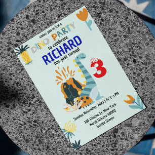 Cute Dino ThUnited Kind Birthday Party Kaart