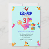 Cute Dino ThUnited Kind Birthday Party Kaart (Voorkant)