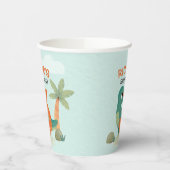 Cute Dino ThUnited Kind Birthday Party Papieren Bekers (Links)