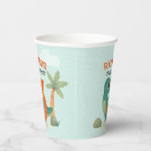 Cute Dino ThUnited Kind Birthday Party Papieren Bekers (Rechts)