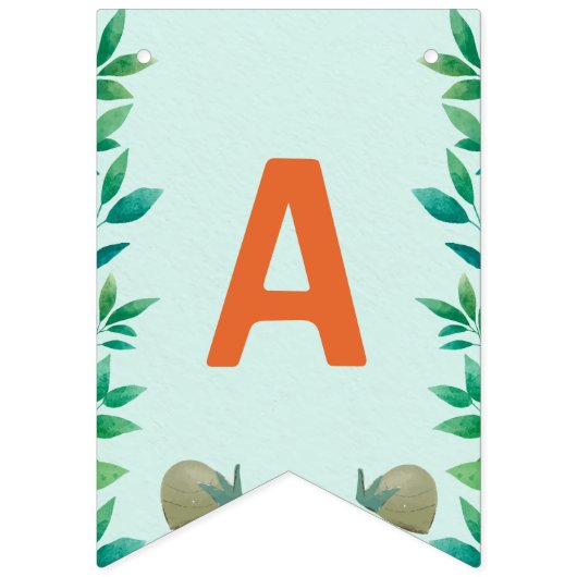 Cute Dino ThUnited Kind Birthday Party Vlaggetjes (Tweede vlag)