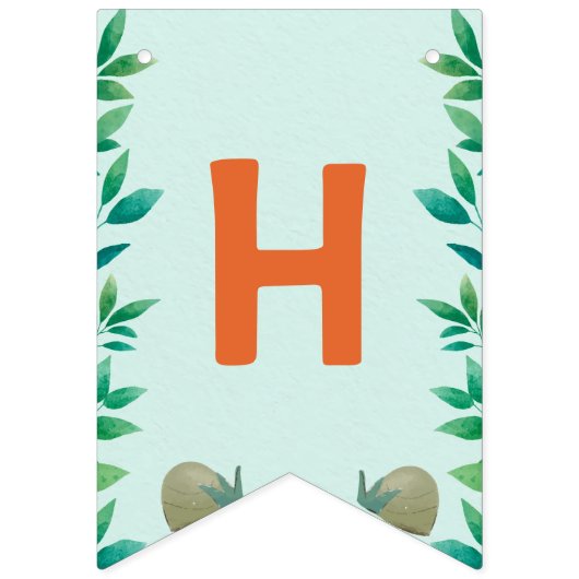 Cute Dino ThUnited Kind Birthday Party Vlaggetjes (Eerste vlag)