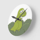Cute Dino Trex Illustratie Ronde Klok (Hoek)
