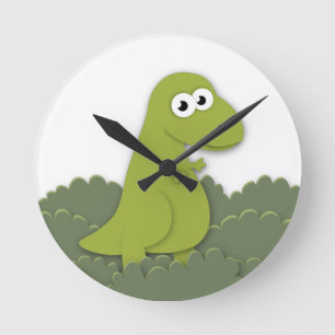 Cute Dino Trex Illustratie Ronde Klok