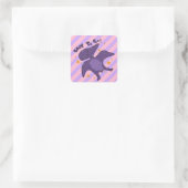 Cute Dino Way to Go Teacher Student Reward Vierkante Sticker (Tas)