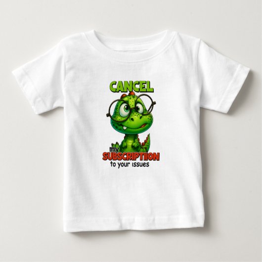 Cute Dino with Glasses Humor Tee – Cancel My Subsc (Voorkant)