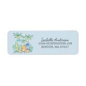 Cute Dinoasaurs Baby shower Address Label (Voorkant)