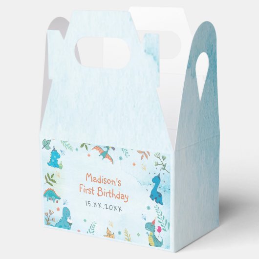 Cute Dinosaur 1e verjaardag Bedankdoosjes (Geopend)