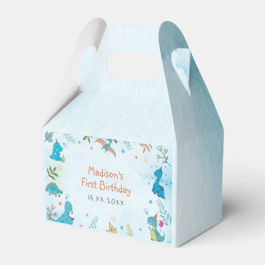 Cute Dinosaur 1e verjaardag Bedankdoosjes (Voorkant Zijde)