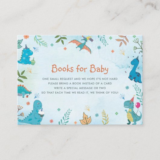 Cute Dinosaur 1e verjaardag Informatiekaartje (Voorkant)