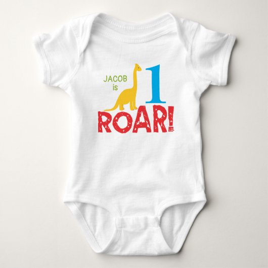 Cute Dinosaur 1e Verjaardag Jongen Rompertje Romper (Voorkant)