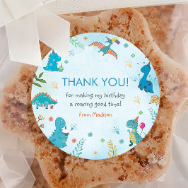 Cute Dinosaur 1e verjaardag Ronde Sticker