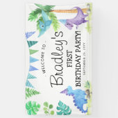 Cute Dinosaur 1e verjaardag Spandoek (Verticaal)