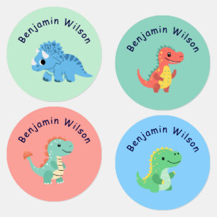 Cute Dinosaur Aangepaste naam voor kinderen Labels