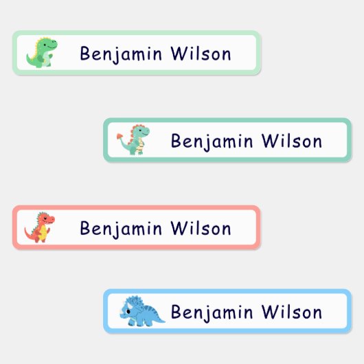 Cute Dinosaur Aangepaste Naam voor Kinderen Labels (Groep)