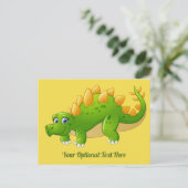 Cute Dinosaur aangepaste tekst en kleurenbriefkaar Briefkaart (Staand voorkant)