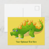 Cute Dinosaur aangepaste tekst en kleurenbriefkaar Briefkaart (Voorkant / Achterkant)