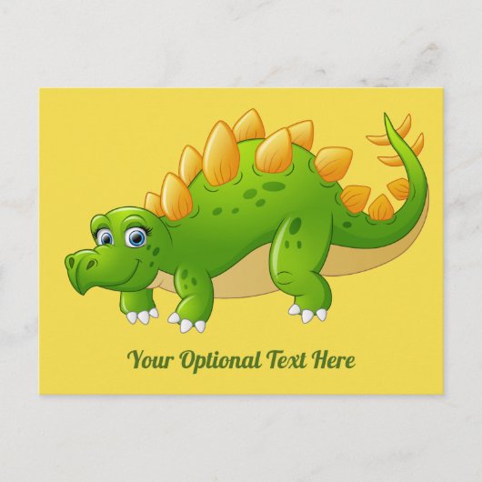 Cute Dinosaur aangepaste tekst en kleurenbriefkaar Briefkaart (Voorkant)