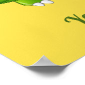 Cute Dinosaur aangepaste tekst en kleurenposter Poster (Hoek)