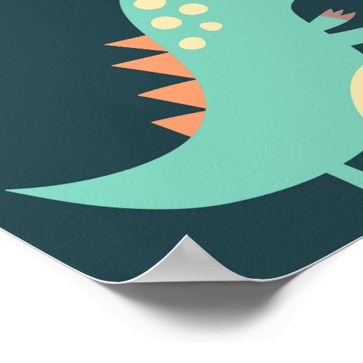 Cute Dinosaur Alphabet Letters Kinder ABC Poster (Hoek)