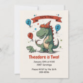 Cute Dinosaur and her Baby - Child Birthday Party Kaart (Voorkant)