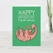 Cute Dinosaur Animal Cartoon Happy Moederdag Kaart (Voorkant)
