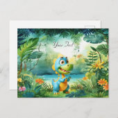Cute Dinosaur Ansichtkaart Briefkaart (Voorkant / Achterkant)