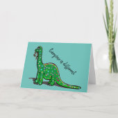 Cute Dinosaur Aqua Blue Wenskaart Kaart (Voorkant)