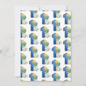 Cute Dinosaur Astronaut 1st Birthday Party Kaart (Achterkant)