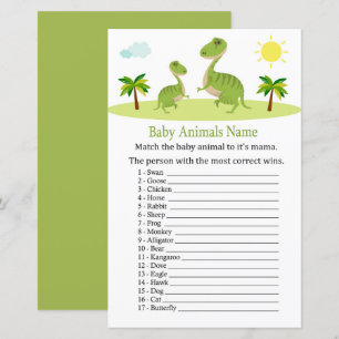 Cute Dinosaur Baby Animals Name Game