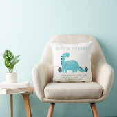 Cute Dinosaur Baby Birth Announcement Pillow Kussen (Stoel)