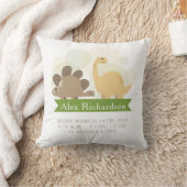Cute Dinosaur Baby Birth Announcement Pillow Kussen (Deken)