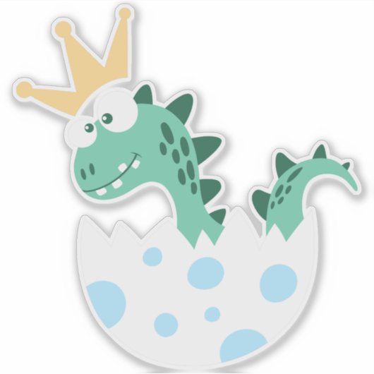 Cute Dinosaur, Baby Dinosaur, Dinosaur Egg, Dino Sticker (Voorkant)