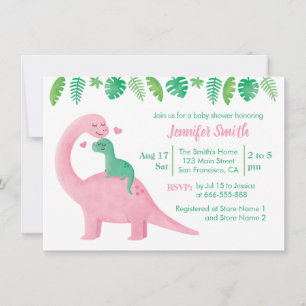 Cute Dinosaur Baby en mam Baby shower Kaart