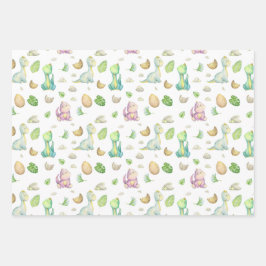 Cute Dinosaur Baby Inpakpapier Vel